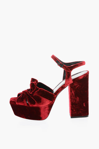 Velvet FARRAH Sandals with Bow Detailing 12 cm