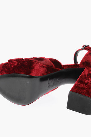 Velvet FARRAH Sandals with Bow Detailing 12 cm