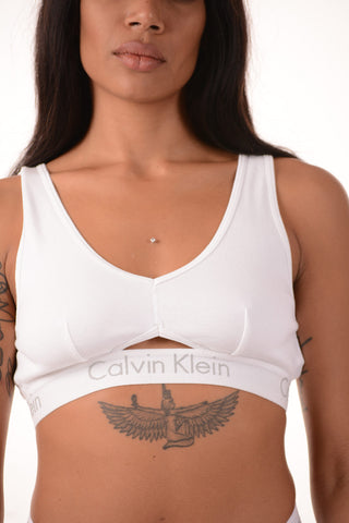 Unlined Bralette with Embossed Logo