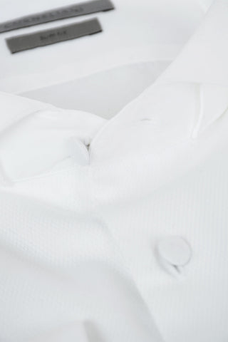 CRIMONIA Jacquard Cotton Shirt with Wing Tip Collar