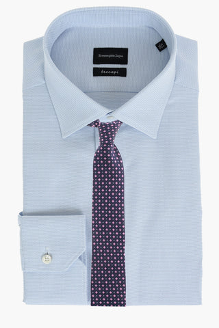 TRECAPI Camicia in Cotone Stretch con Collo Italiano