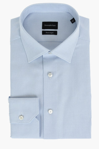 TRECAPI Camicia in Cotone Stretch con Collo Italiano