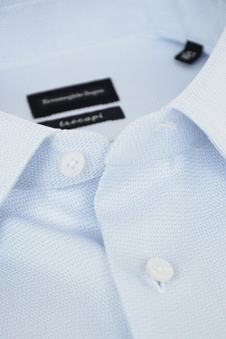 TRECAPI Camicia in Cotone Stretch con Collo Italiano