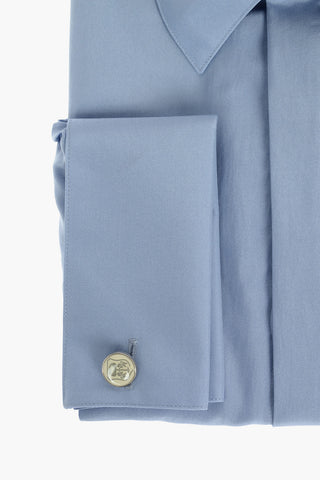 CERIMONIA Camicia Slim Fit in Seta con Abbottonatura Nascosta