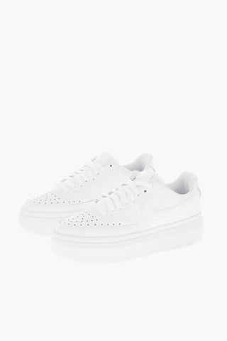 4cm Leather and Fabric COURT VISION Sneakers with Platform
