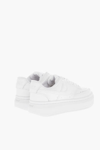 4cm Leather and Fabric COURT VISION Sneakers with Platform