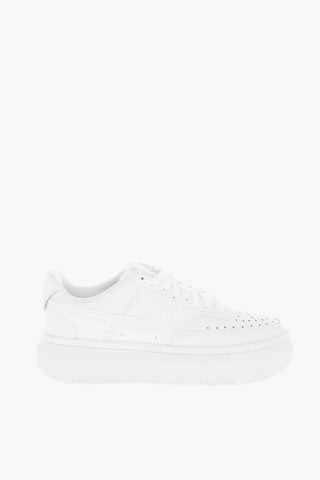 4cm Leather and Fabric COURT VISION Sneakers with Platform