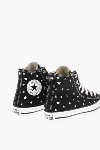 ALL STAR CHUCK TAYLOR Sneakers Alte in Tessuto con Stelle Ricamate