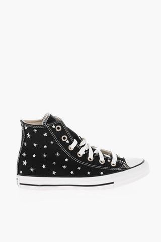 ALL STAR CHUCK TAYLOR Sneakers Alte in Tessuto con Stelle Ricamate