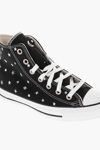 ALL STAR CHUCK TAYLOR Sneakers Alte in Tessuto con Stelle Ricamate