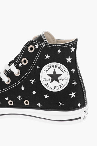 ALL STAR CHUCK TAYLOR Sneakers Alte in Tessuto con Stelle Ricamate