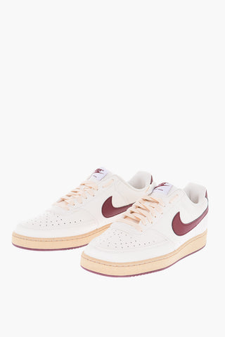 Contrasting Logo Textured Faux Leather COURT VISION Low-Top Sneakers