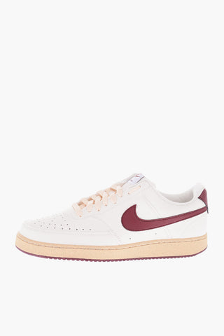 Contrasting Logo Textured Faux Leather COURT VISION Low-Top Sneakers
