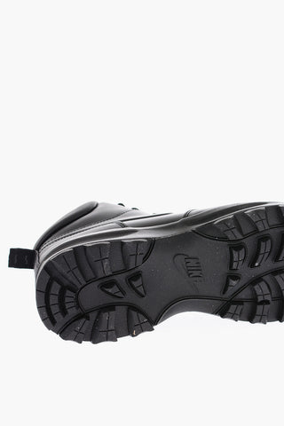 Solid Color Leather MANOA Combat Boots with Track Sole