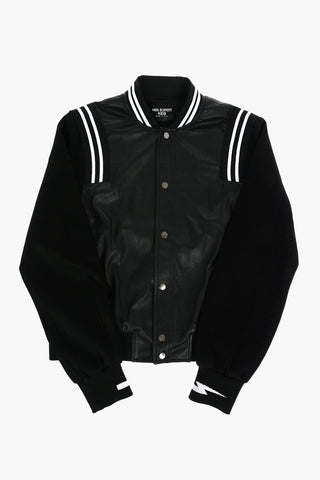 Snap Button VARSITY BONDED Bomber Jacket