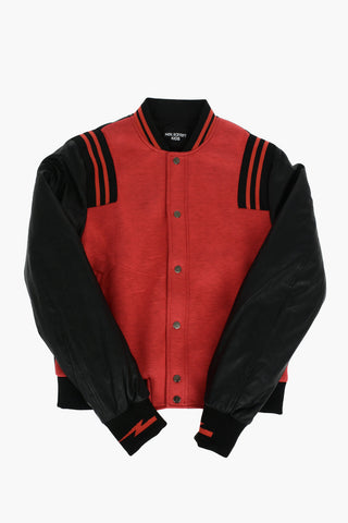 Snap Button VARSITY BONDED Bomber Jacket