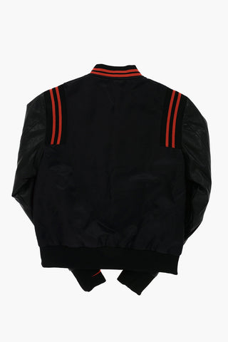 Snap Button VARSITY BONDED Bomber Jacket