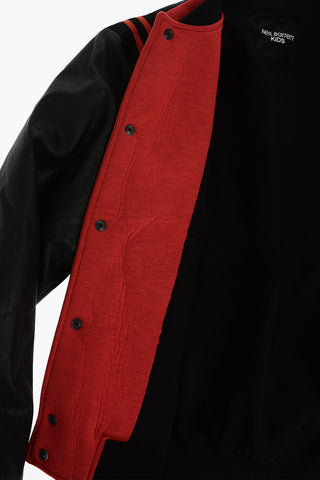 Snap Button VARSITY BONDED Bomber Jacket