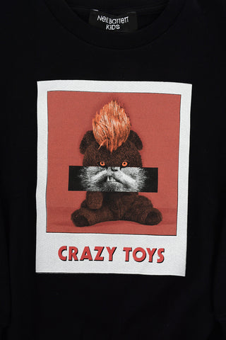 Crew Neck CRAZY TOYS Fleece Cotton Sweatshirt
