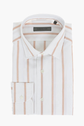 Bayadere Motif Popeline Cotton Shirt