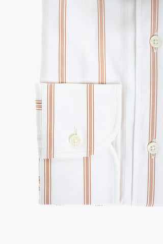 Bayadere Motif Popeline Cotton Shirt