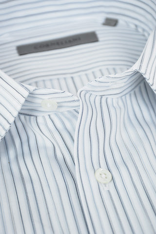 Balanced Stripe Patterned Popeline Cotton Shirt