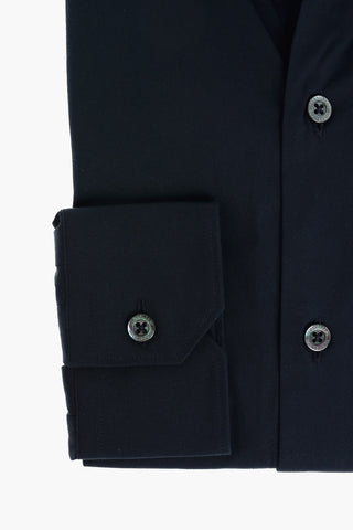 Standard Collar Slim Fit Popeline Cotton Blend Shirt