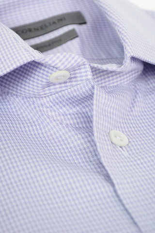 Standard Collar Houndstooth Motif WRINKLE FREE Shirt