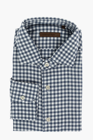 ID Standard Collar Gingham Motif Cotton Shirt