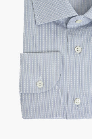 Camicia in Cotone con Collo Francese e Motivo Geometrico