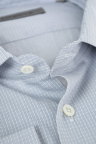 Camicia in Cotone con Collo Francese e Motivo Geometrico