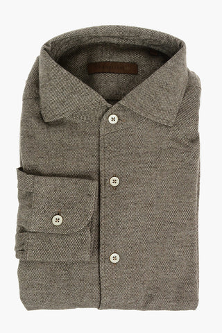 ID Standard Collar Slim Fit Bird's Eye Cotton Shirt