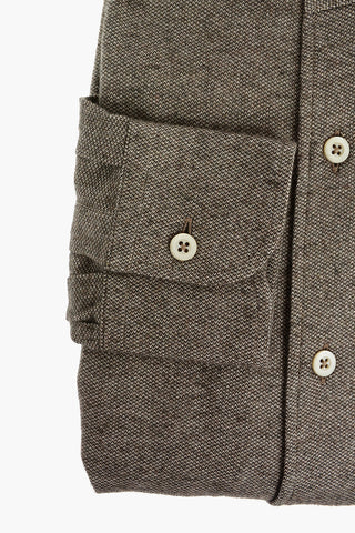 ID Standard Collar Slim Fit Bird's Eye Cotton Shirt