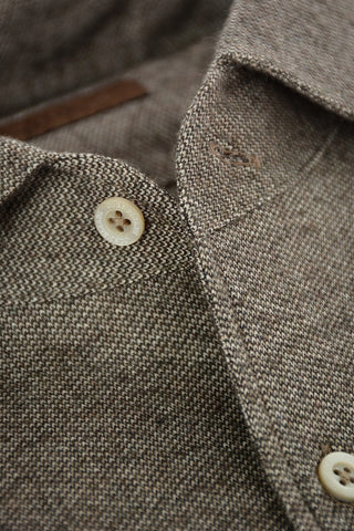 ID Standard Collar Slim Fit Bird's Eye Cotton Shirt