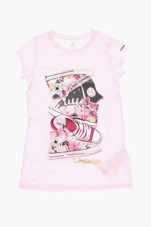 ALL STAR CHUCK TAYLOR T-shirt Girocollo con Stampa Sneakers Frontale