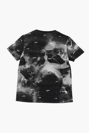 T-shirt Girocollo SWOOSH Effetto Acid Wash con Stampa Monogram All Over