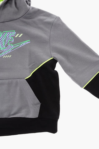 Zweifarbiges Sweatshirt mit Logo-Aufdruck vorne