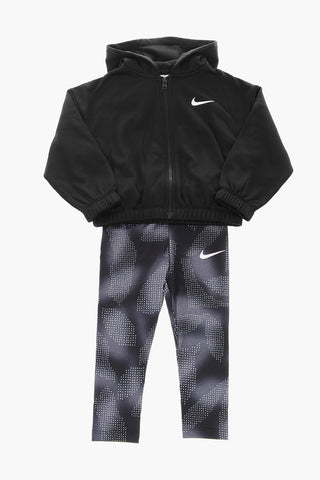 Hooded Sweatshirt and Fleece-Cotton Leggings Set