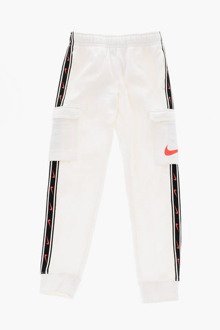 Logoed Side Band Brushed Cotton Cargo Joggers