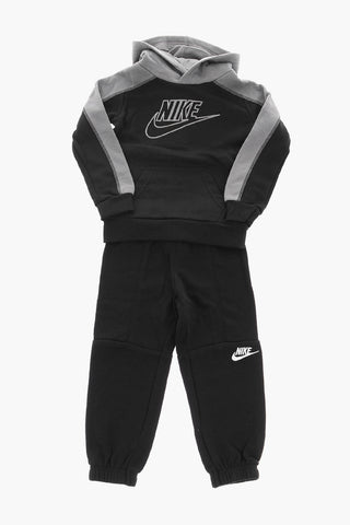 Set Felpa Con Cappuccio e Joggers in Cotone Felpato