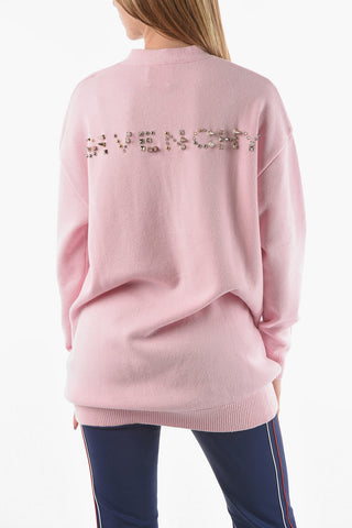 Studded Logo Cashmere Blend Cardigan