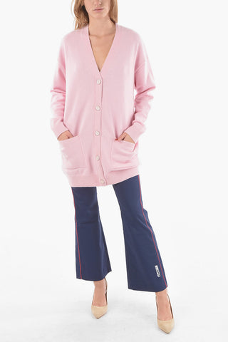 Studded Logo Cashmere Blend Cardigan
