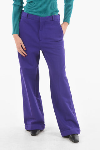 Pantaloni Palazzo in Cotone con Coulisse