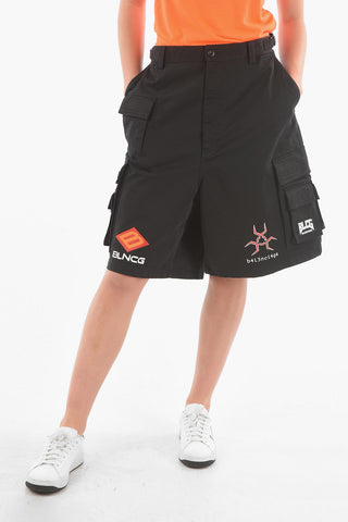 Embroidered GAMER Cargo Shorts With Patches