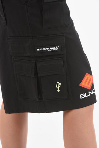 Embroidered GAMER Cargo Shorts With Patches