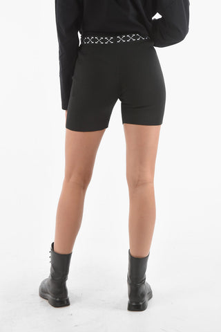Ribbed Tech Fabric Biker Shorts BOLD With Contrasting Anagram Logo