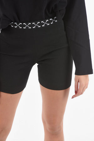Ribbed Tech Fabric Biker Shorts BOLD With Contrasting Anagram Logo
