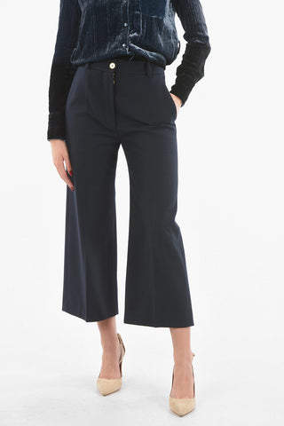 Virgin Wool Blend ICONIC Cropped Fit Palazzo Pants