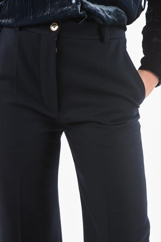 Virgin Wool Blend ICONIC Cropped Fit Palazzo Pants