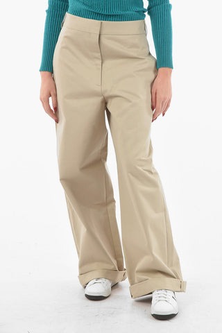 High-waisted ANNIE Cotton Palazzo Pants